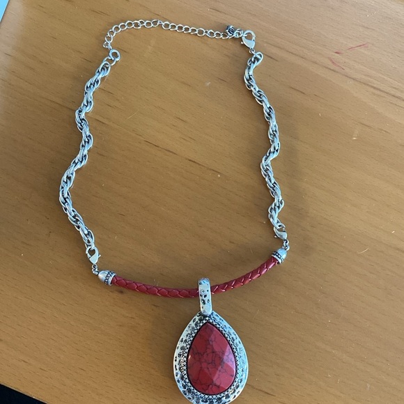 Black, red and brown braided cord interchangeable necklace NIB - Picture 8 of 9